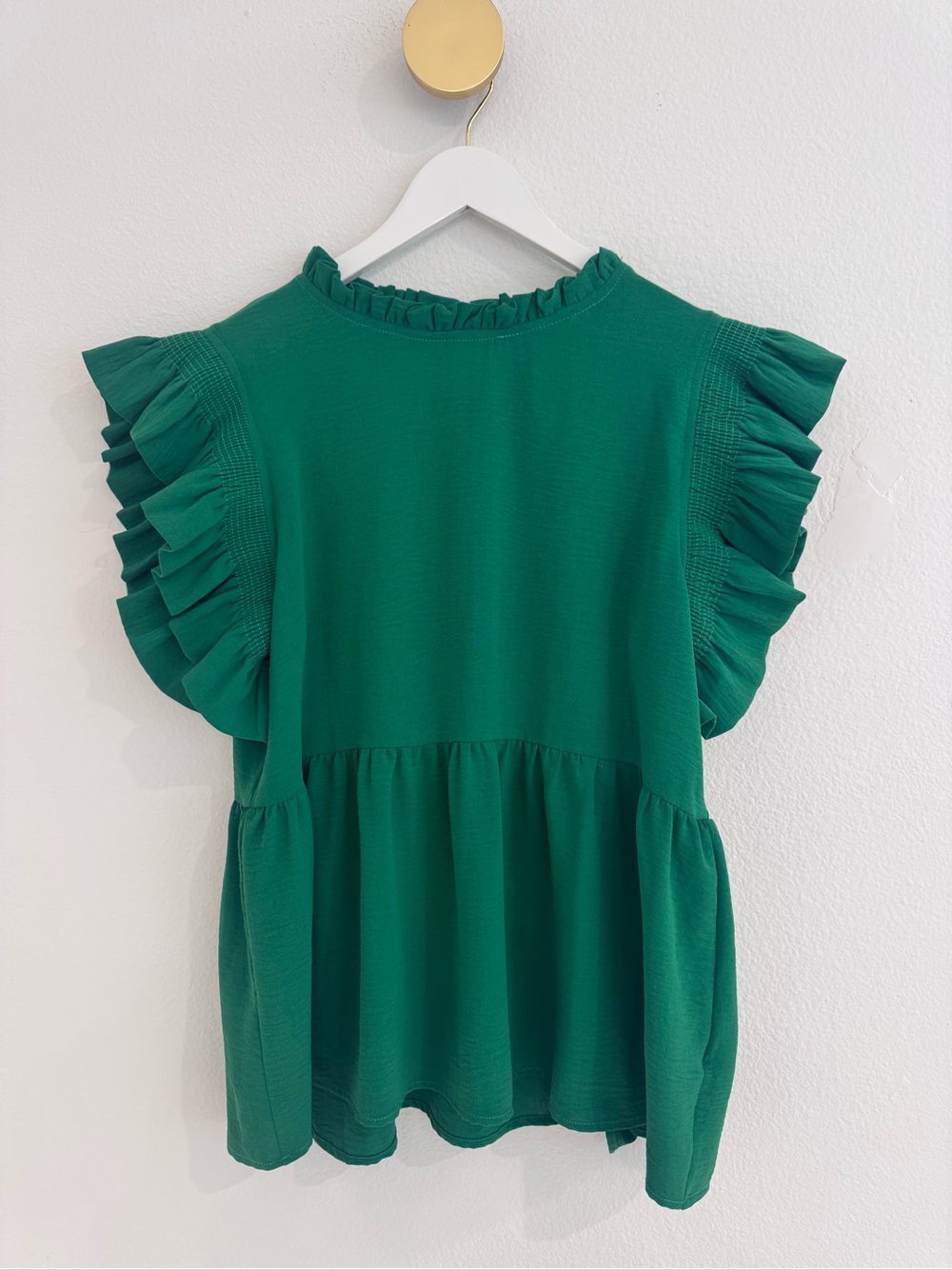 Emerald Green Peplum Blouse